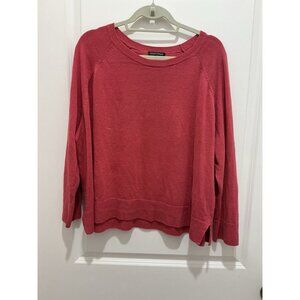Eileen Fisher Sweater (See Pics For Msmts) Organic Linen & Cotton Faded Red Colo